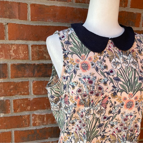 LC Lauren Conrad Sleeveless Peter Pan Collar Floral Dress, Women's Size 12 - Picture 5 of 11